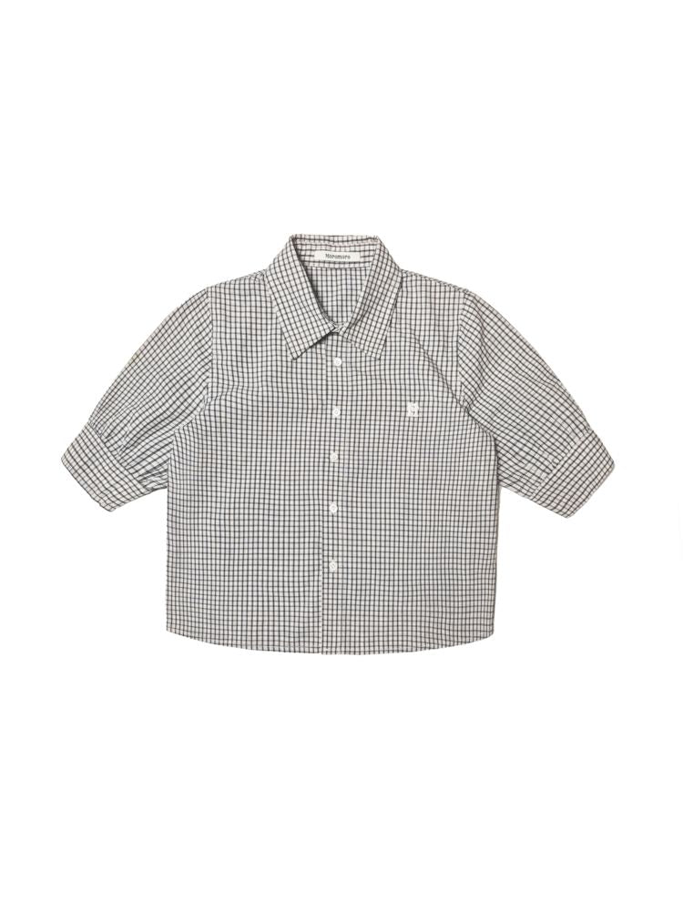 College Style Checkered Short Sleeve Shirt