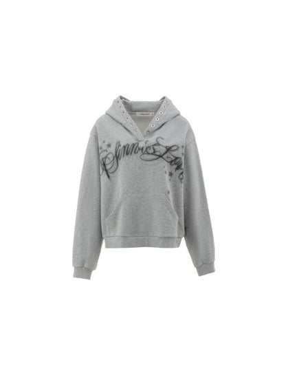 Loose Hooded Air Eye Print Sweatshirt