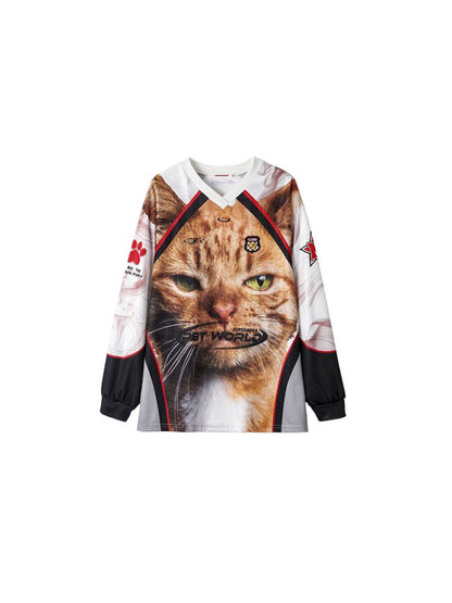 Cat Print Long Sleeve T-Shirt