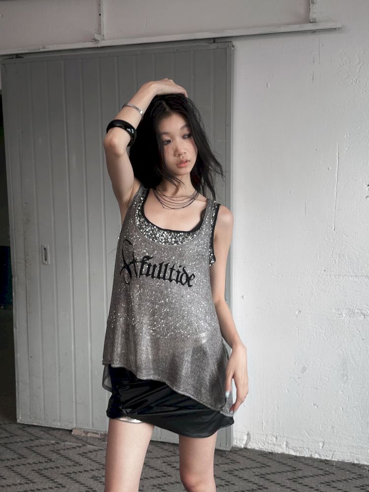 Glitter Slimming Vest Beaded Camisole