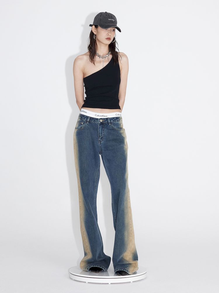 Mud Blue Old Loose Skinny Jeans