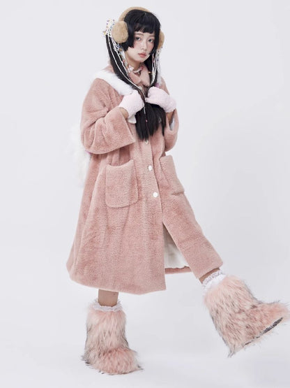 Retro Cute Rabbit Tweed Coat