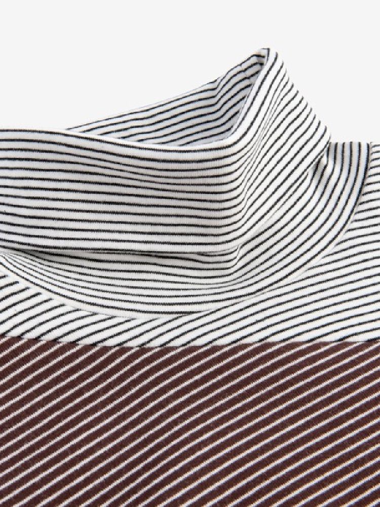 Irregular splicing of retro stripes bottom shirt