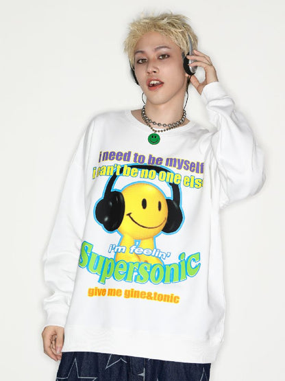 American Casual Street Smiley Loose Pullover