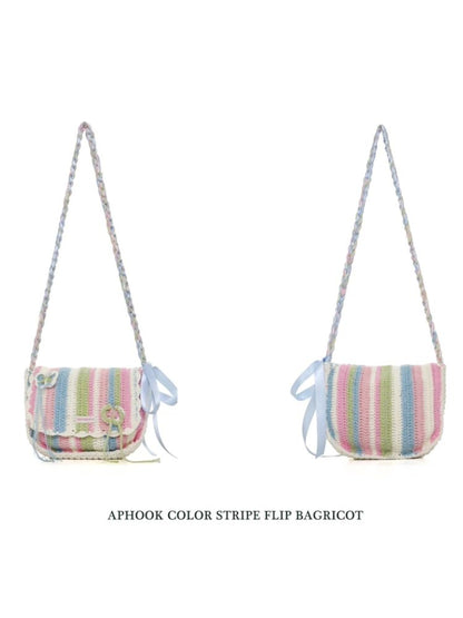 Stripe Hand Crochet Knitted Bag