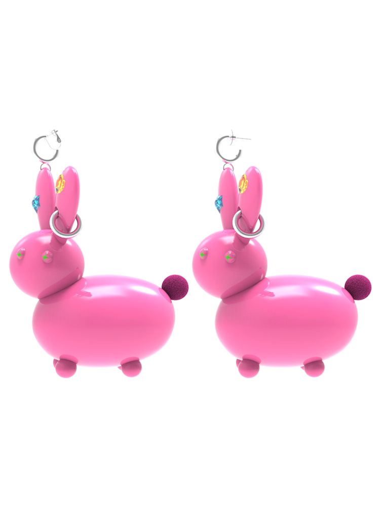 Spooky Colorful Dopamine Rabbit Earrings/Ear Clips