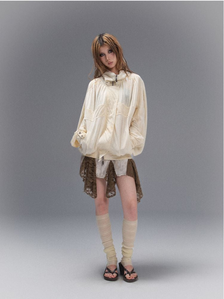 Cross Loose Thin Knit Sunscreen Long Sleeve Jacket