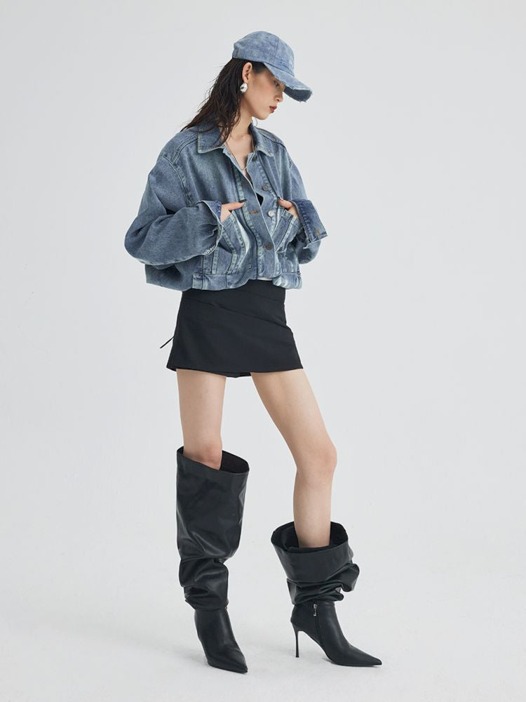 Split Silhouette Denim Jacket