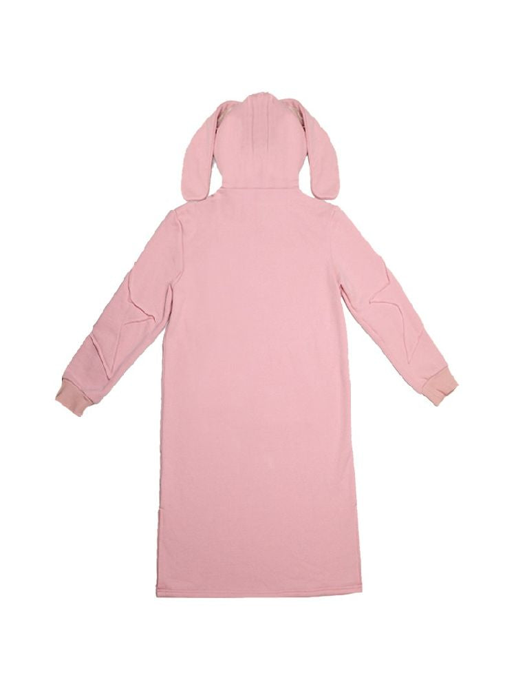 Rabbit Ears Hooded Sweatshirt Dress