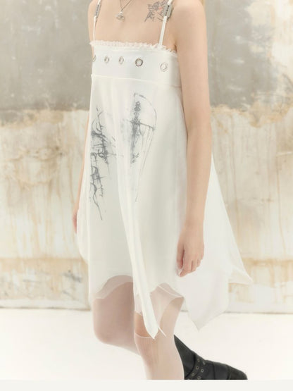 Irregular Two Wear Halter Half Skirt Dress