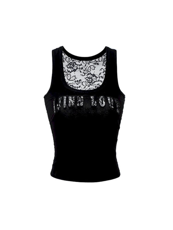 Lace Splicing Hollow Embroidery Work Vest