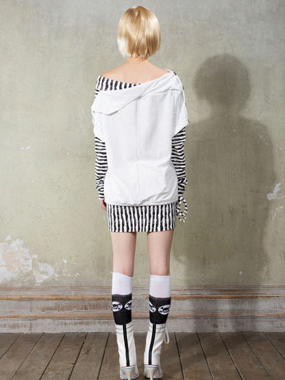 One Shoulder Punk Loose Sweatshirt