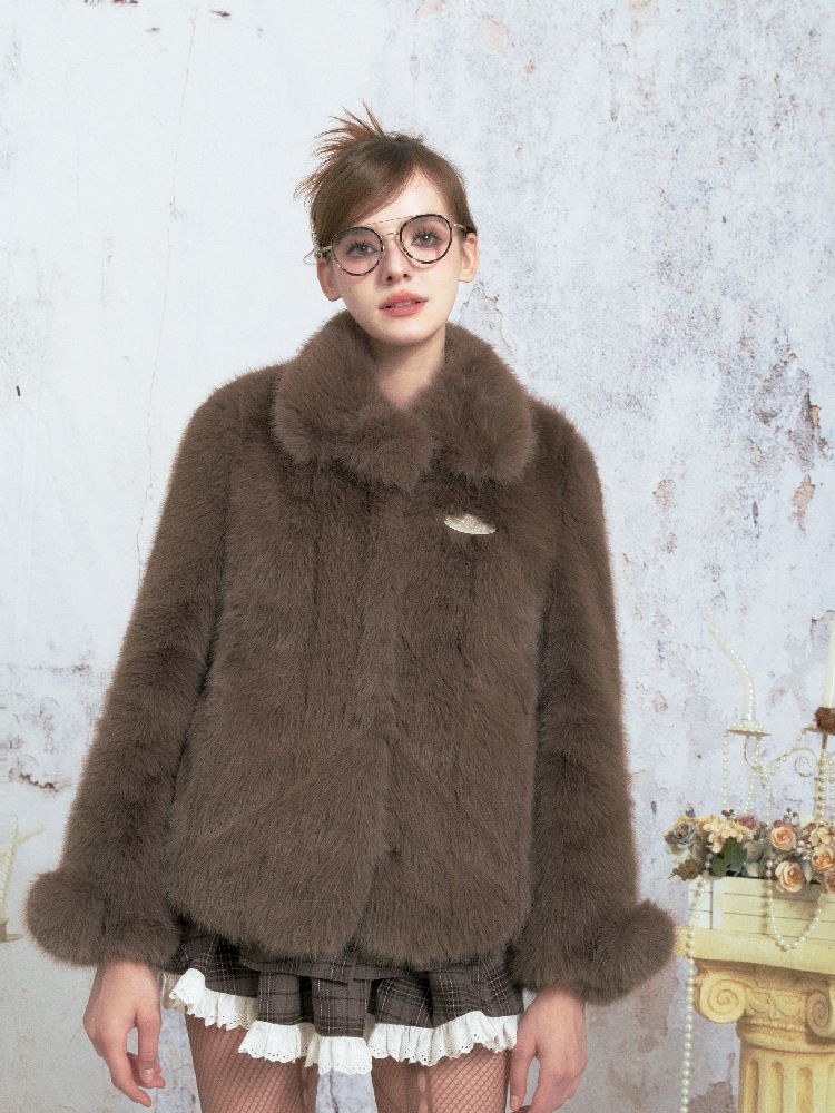 Niche Design Peplum Fur Coat