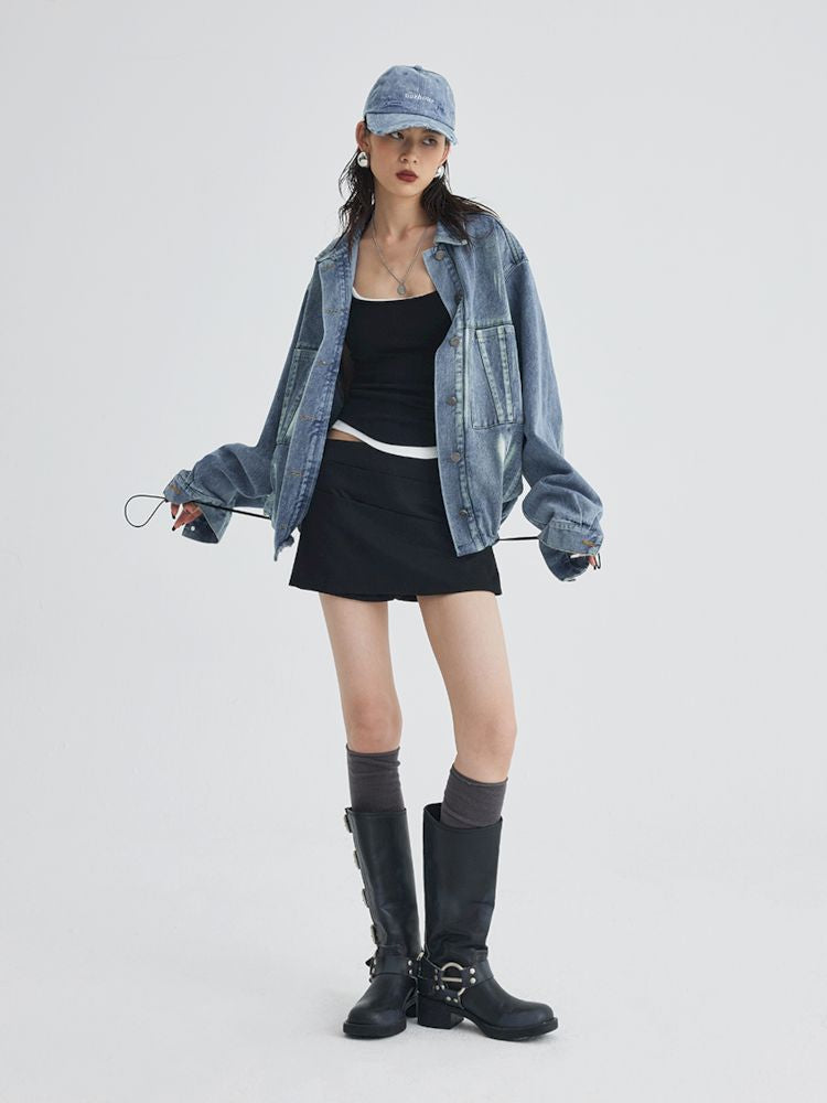 Split Silhouette Denim Jacket