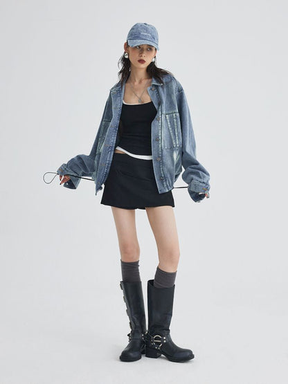 Split Silhouette Denim Jacket