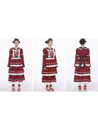 Christmas Red Plaid Cake Dress