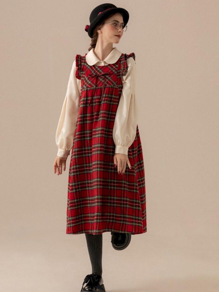 Fly Sleeve Tweed Customized Long Vest Doll Dresses