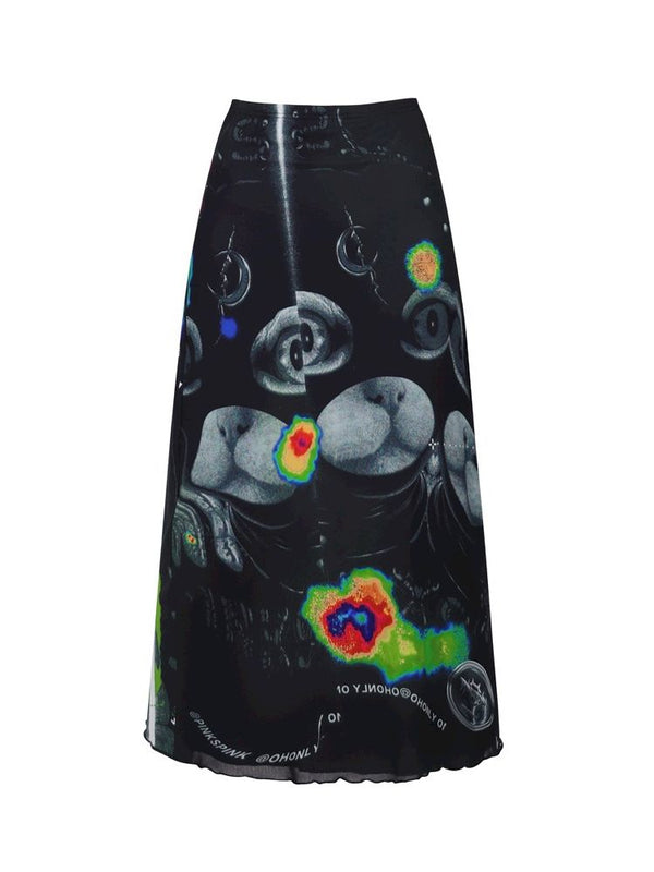 Digital Electro Y2K A-Line Long Dresses