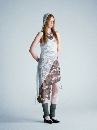 Camouflage Bear Hanging Neck Dress