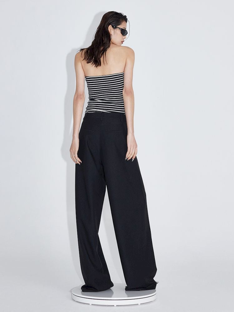 Pinch Pleat Wide Leg Suit