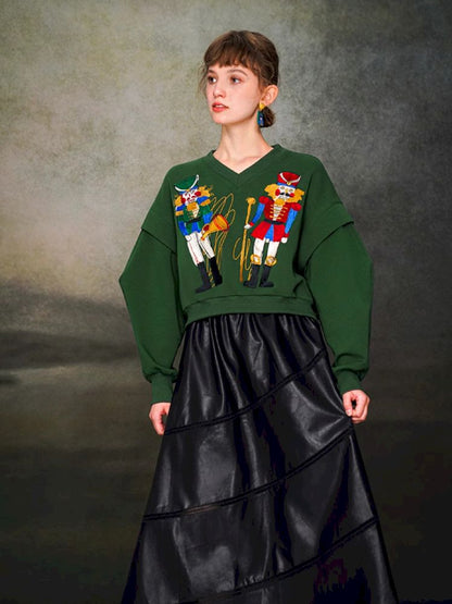 Nutcracker Embroidered Sweatshirt