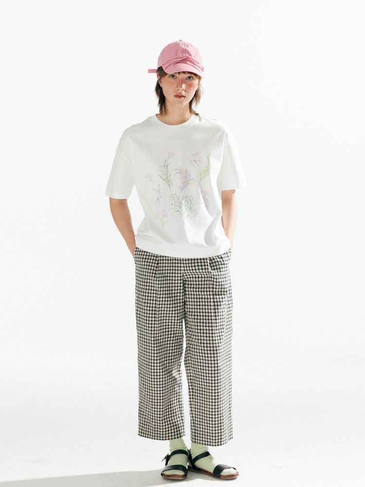 Plaid High Waist Tapered Pants