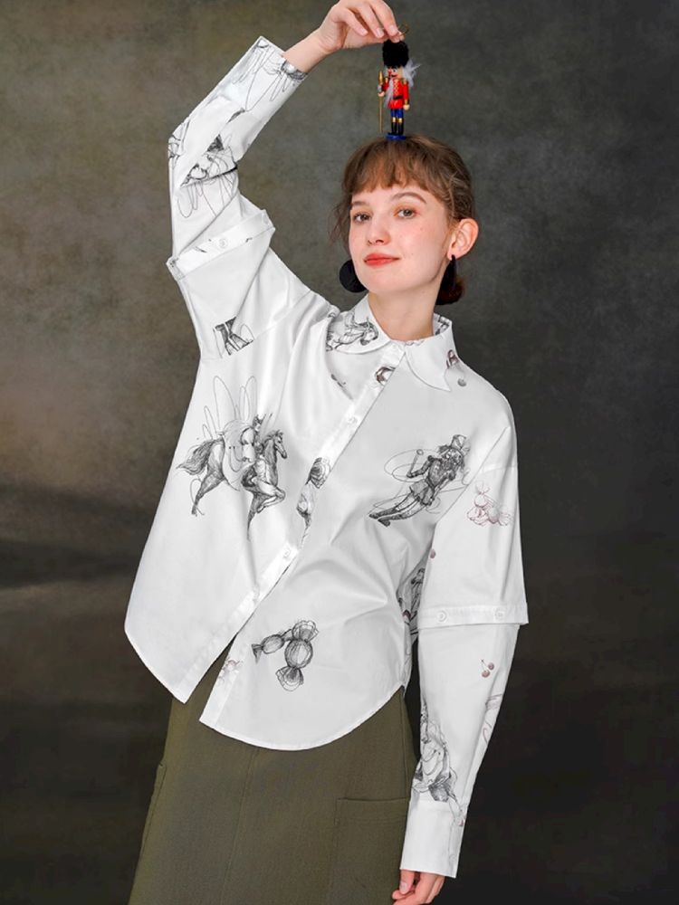 Removable sleeve thickened long-sleeved shirt