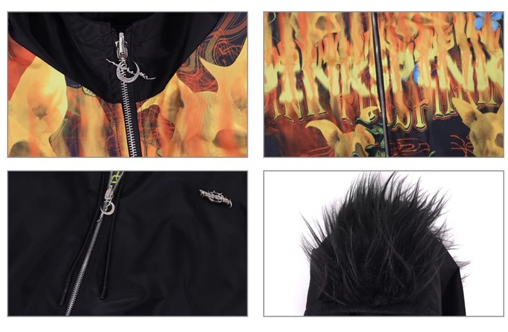 Flaming Cat Rock Punk Genderless Sleeveless Jacket