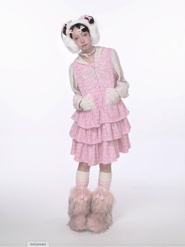 Pink rabbit ears cake dress