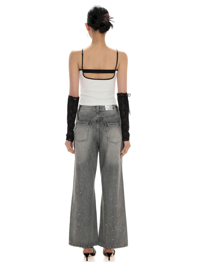 Spray horsebit high waisted nine-minute pants