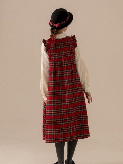 Fly Sleeve Tweed Customized Long Vest Doll Dresses