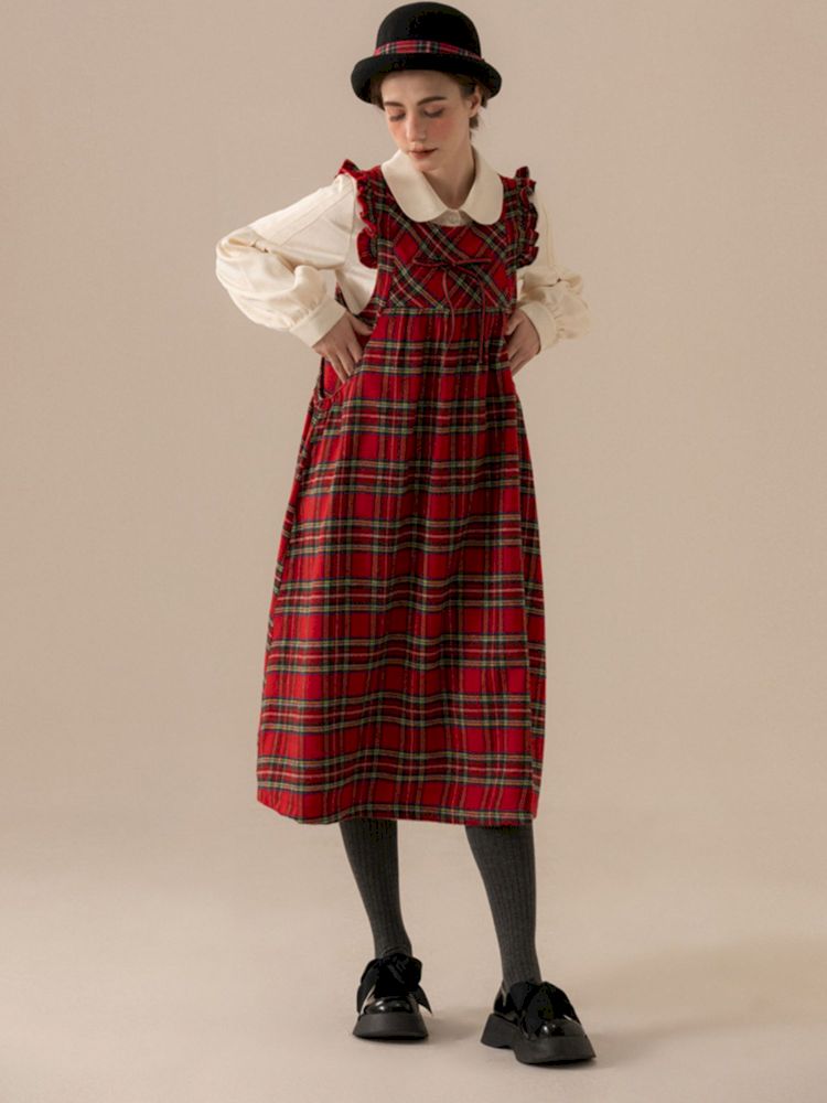 Fly Sleeve Tweed Customized Long Vest Doll Dresses