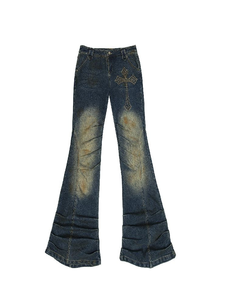 Stretch Washed and Aged Jeans