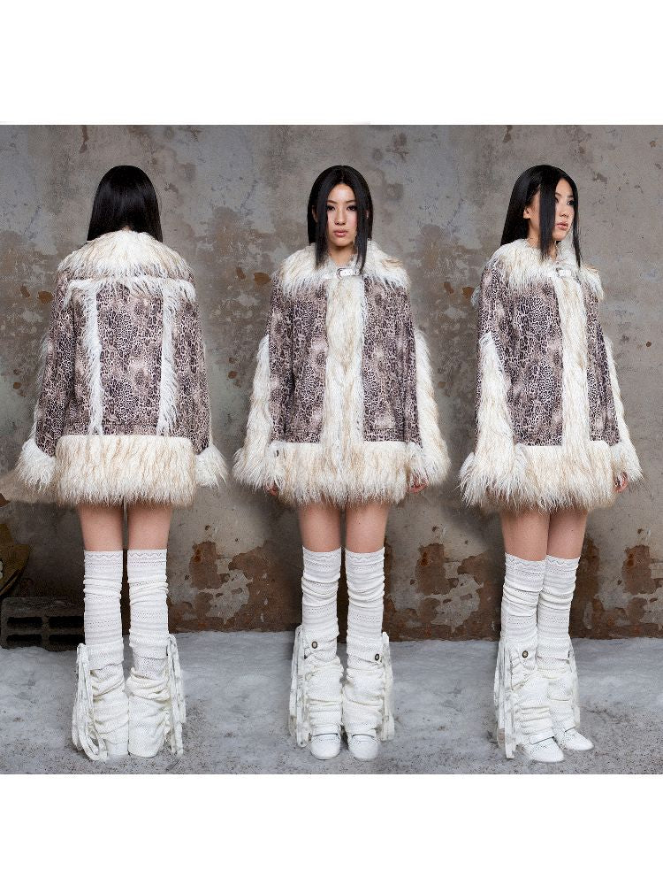 Deerskin velvet fur coat