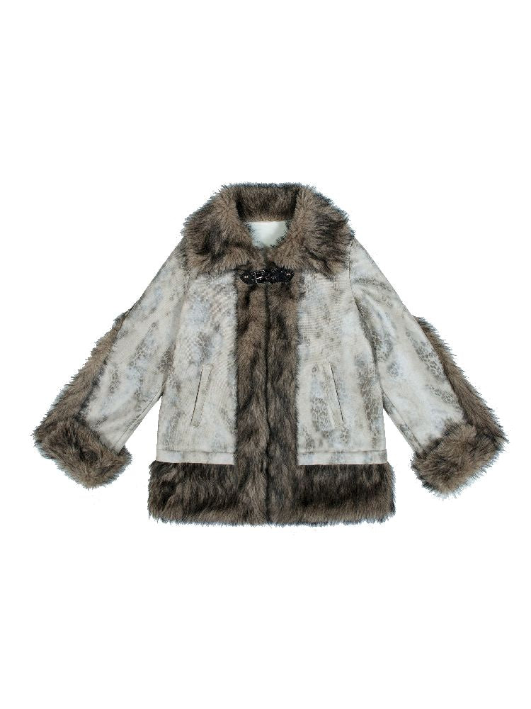 Deerskin velvet fur coat