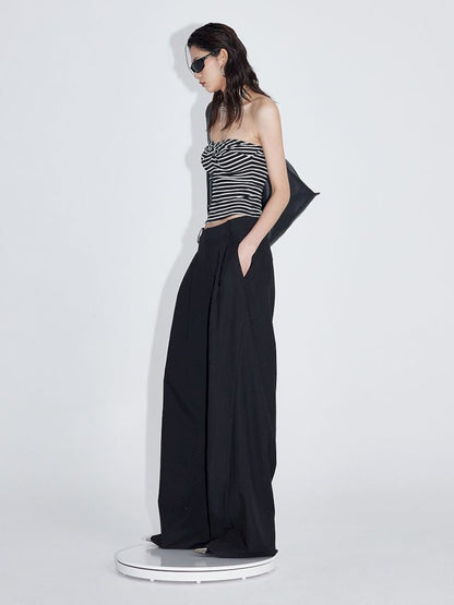 Pinch Pleat Wide Leg Suit