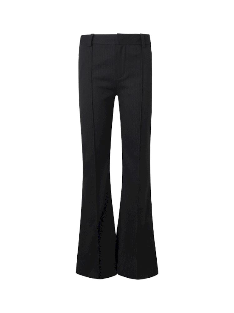 Mid Waist Slim Flared Western Trousers