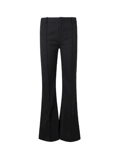 Mid Waist Slim Flared Western Trousers