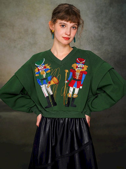 Nutcracker Embroidered Sweatshirt