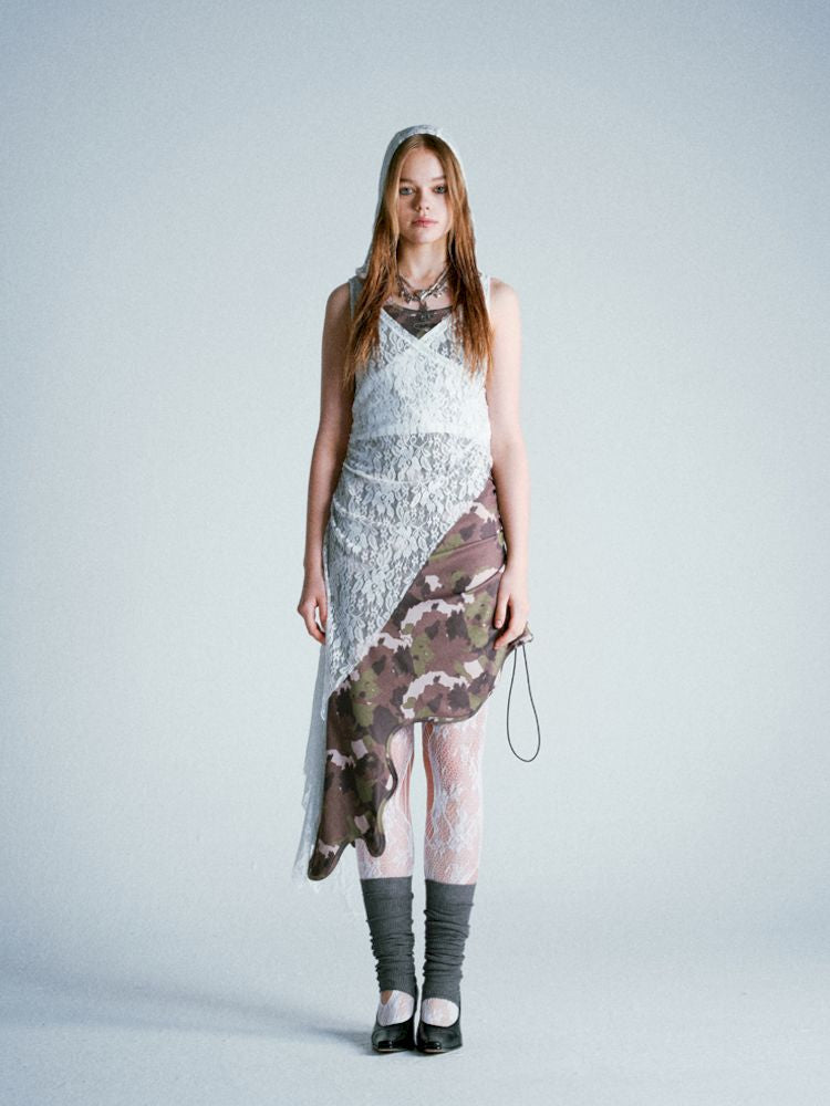 Camouflage Bear Hanging Neck Dress