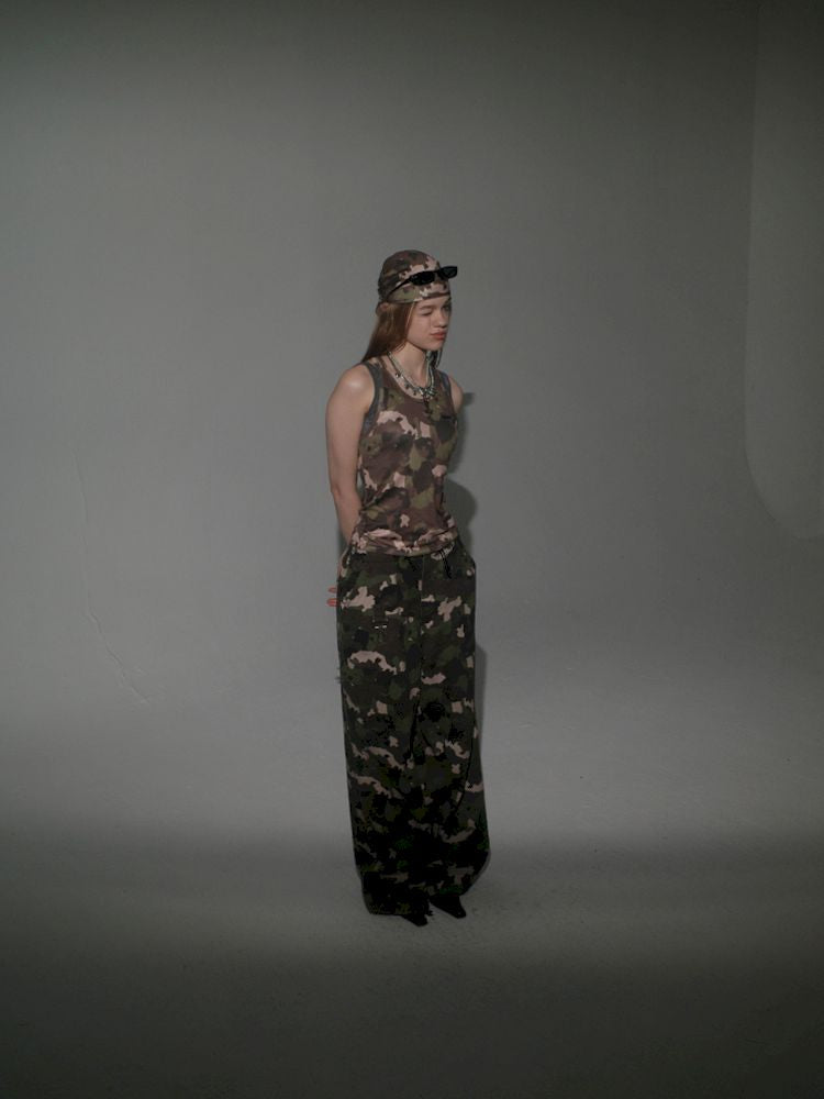 Camouflage I-beam Vest Two Piece Set