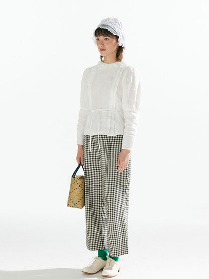 Plaid High Waist Tapered Pants