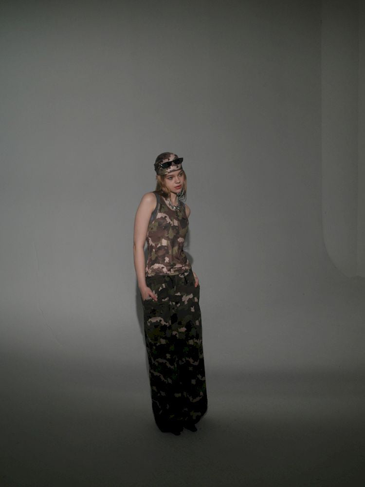 Camouflage I-beam Vest Two Piece Set