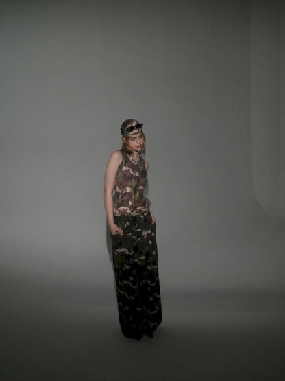 Camouflage I-beam Vest Two Piece Set