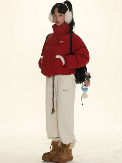 Absorbent bow short down jacket