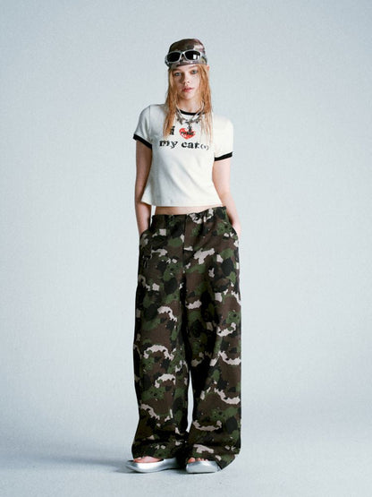 Camouflage full print work trousers