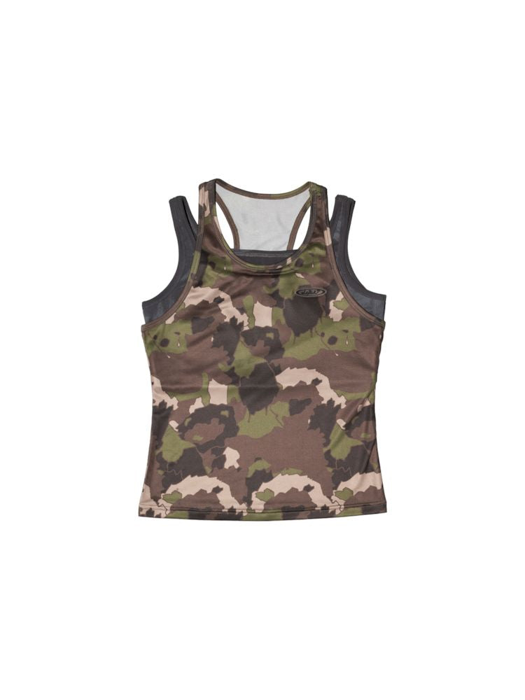 Camouflage I-beam Vest Two Piece Set