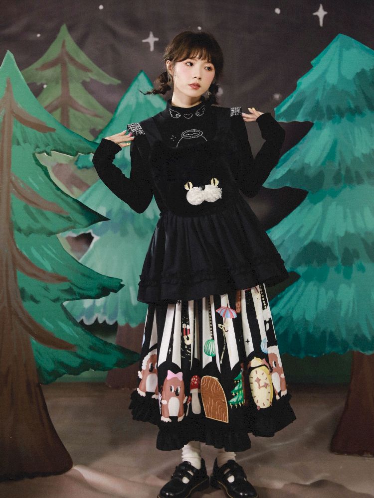 Stereoscopic Embroidered Organs Half Skirt