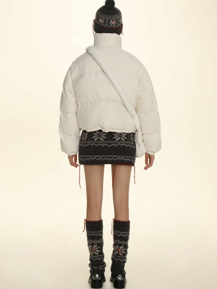 Absorbent bow short down jacket