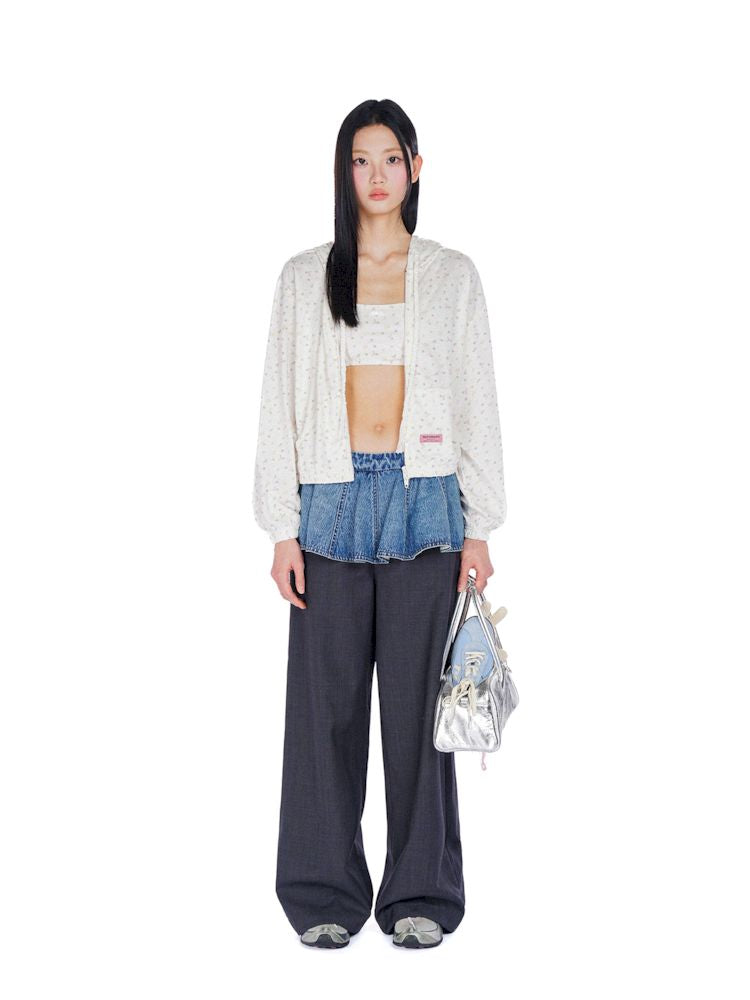 Ultra Short Fart Curtain Patchwork Denim Pants